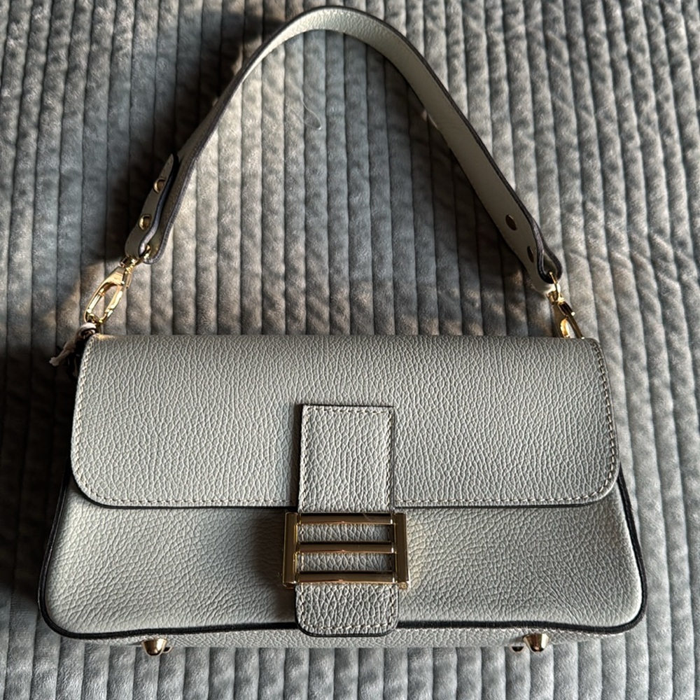 NWT Divina Firenze Leather Shoulder Handbag - Blue Glass